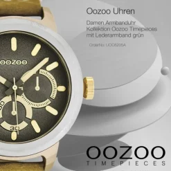 Oozoo Damen Armbanduhr Timepieces Analog Leder grün UOC6205A