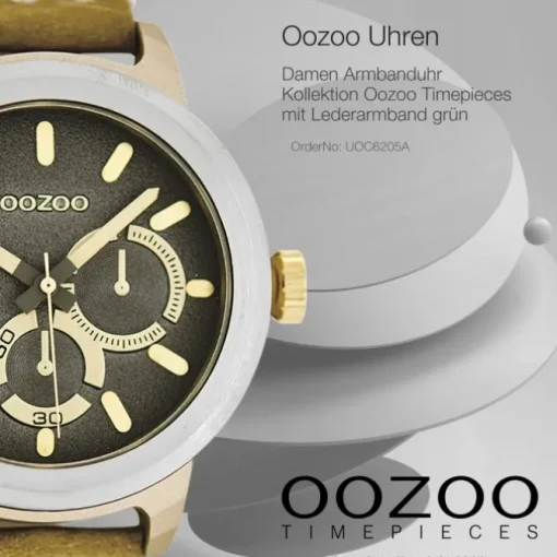 Oozoo Damen Armbanduhr Timepieces Analog Leder grün UOC6205A