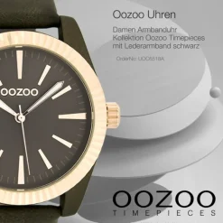 Oozoo Damen Armbanduhr Timepieces Analog Leder schwarz UOC6518A