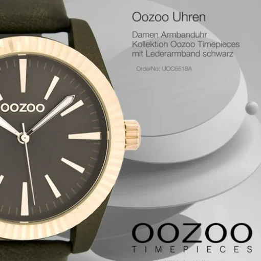 Oozoo Damen Armbanduhr Timepieces Analog Leder schwarz UOC6518A
