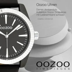 Oozoo Damen Armbanduhr Timepieces Analog Leder schwarz UOC6519A