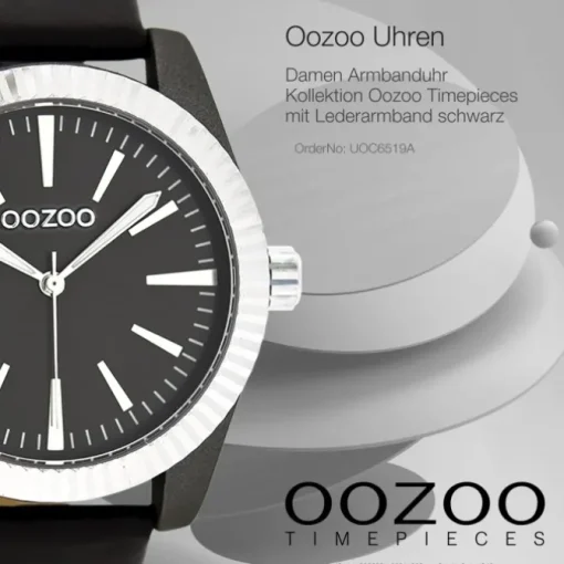 Oozoo Damen Armbanduhr Timepieces Analog Leder schwarz UOC6519A