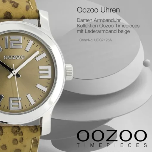 Oozoo Damen Armbanduhr Timepieces Analog Leder beige dunkelbraun UOC7125A