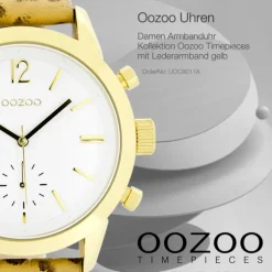 Oozoo Damen Armbanduhr Timepieces Analog Leder gelb braun UOC8011A