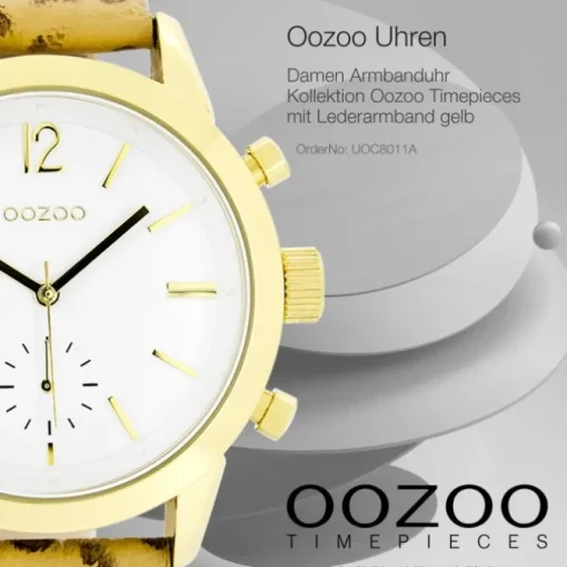 Oozoo Damen Armbanduhr Timepieces Analog Leder gelb braun UOC8011A