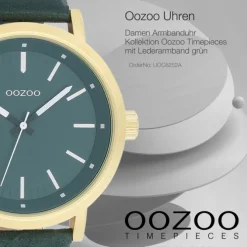 Oozoo Damen Armbanduhr Timepieces Analog Leder grün UOC8252A