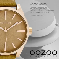 Oozoo Damen Armbanduhr Timepieces Analog Leder gelb UOC8361A