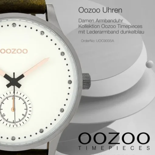 Oozoo Damen Armbanduhr Timepieces Analog Leder dunkelblau UOC9005A