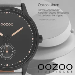 Oozoo Damen Armbanduhr Timepieces Analog Leder grau UOC9006A