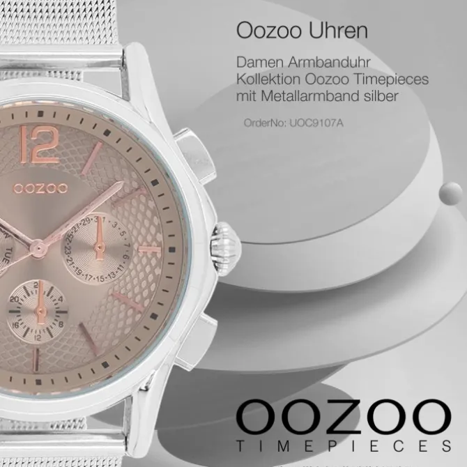 Oozoo Damen Armbanduhr Timepieces Analog Metall silber UOC9107A