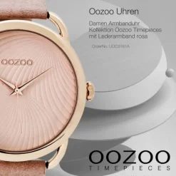 Oozoo Damen Armbanduhr Timepieces Analog Leder rosa UOC9161A