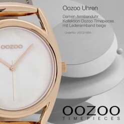 Oozoo Damen Armbanduhr Timepieces Analog Leder beige UOC9168A