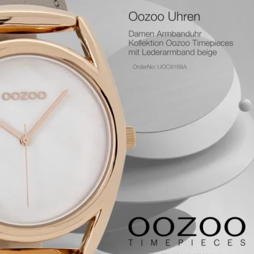 Oozoo Damen Armbanduhr Timepieces Analog Leder beige UOC9168A