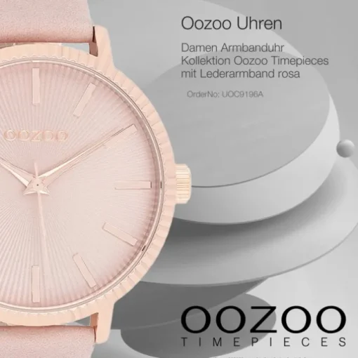 Oozoo Damen Armbanduhr Timepieces Analog Leder rosa UOC9196A