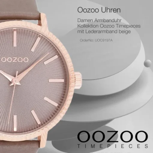 Oozoo Damen Armbanduhr Timepieces Analog Leder beige UOC9197A