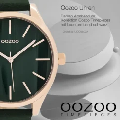 Oozoo Damen Armbanduhr Timepieces Analog Leder schwarz UOC9503A
