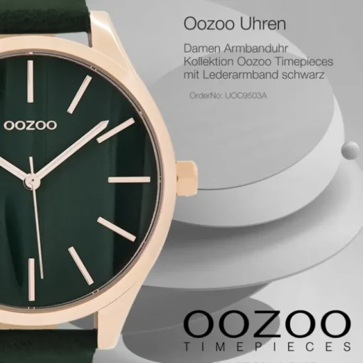 Oozoo Damen Armbanduhr Timepieces Analog Leder schwarz UOC9503A