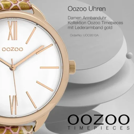 Oozoo Damen Armbanduhr Timepieces Analog Leder gold UOC9510A