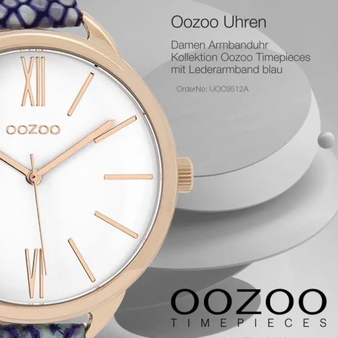 Oozoo Damen Armbanduhr Timepieces Analog Leder blau UOC9512A