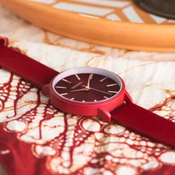 Oozoo Damen Armbanduhr Timepieces C10618 Analog Leder rot UOC10618