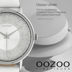 Oozoo Damen Armbanduhr Timepieces C10575 Analog Leder weiß UOC10575
