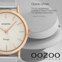 Oozoo Damen Armbanduhr Timepieces Analog Metall silber UOC9991A