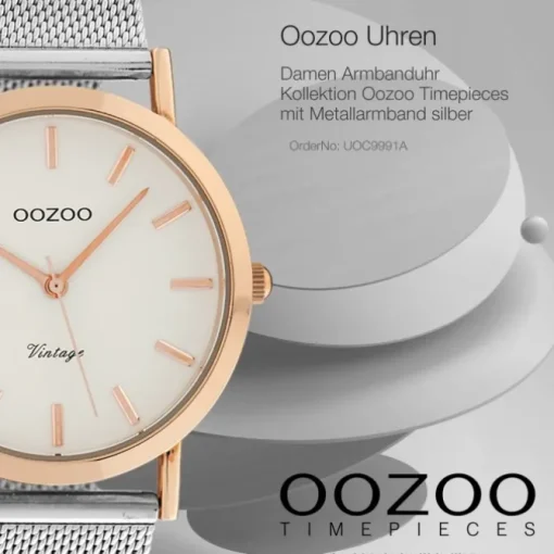 Oozoo Damen Armbanduhr Timepieces Analog Metall silber UOC9991A