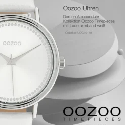 Oozoo Damen Armbanduhr Timepieces Analog Leder weiß UOC10149