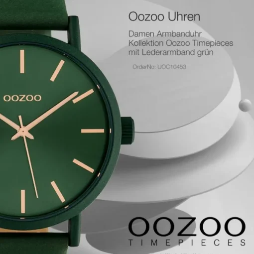 Oozoo Damen Armbanduhr Timepieces Analog Leder grün UOC10453