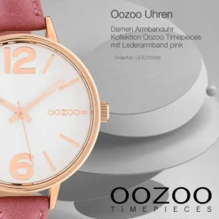 Oozoo Damen Armbanduhr Timepieces Analog Leder pink UOC10456