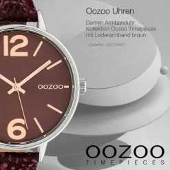 Oozoo Damen Armbanduhr Timepieces Analog Leder braun UOC10457