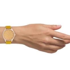 Oozoo Damen Armbanduhr Timepieces Analog Leder gelb UOC10466