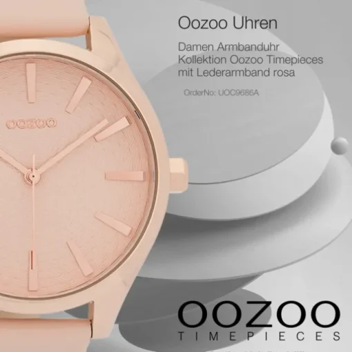 Oozoo Damen Armbanduhr Timepieces Analog Leder rosa UOC9686A