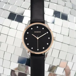 Oozoo Damen Armbanduhr Timepieces C10954 Analog Leder schwarz UOC10954