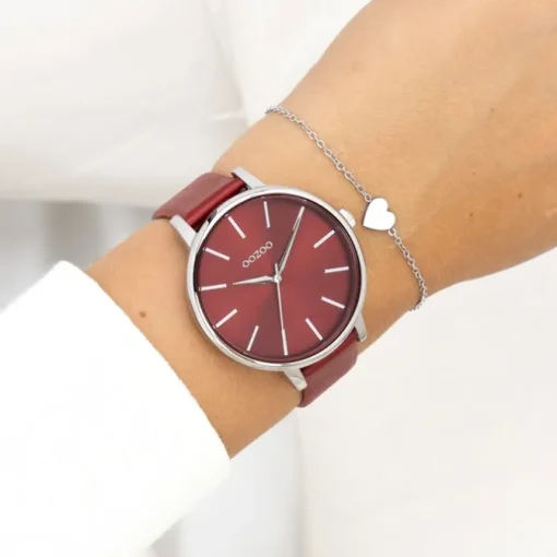 Oozoo Damen Armbanduhr Timepieces Analog Leder rot UOC11299