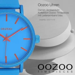 Oozoo Damen Armbanduhr Timepieces Analog Leder blau UOC11175