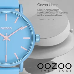 Oozoo Damen Armbanduhr Timepieces Analog Leder blau UOC11176