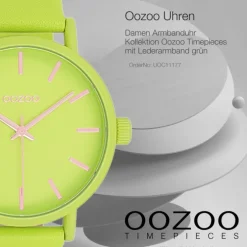 Oozoo Damen Armbanduhr Timepieces Analog Leder grün UOC11177