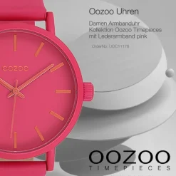 Oozoo Damen Armbanduhr Timepieces Analog Leder pink UOC11178