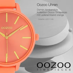 Oozoo Damen Armbanduhr Timepieces Analog Leder orange UOC11185