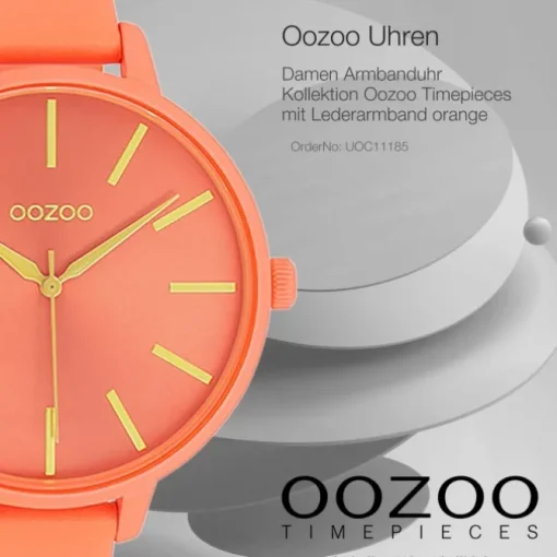 Oozoo Damen Armbanduhr Timepieces Analog Leder orange UOC11185