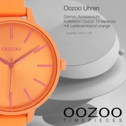Oozoo Damen Armbanduhr Timepieces Analog Leder orange UOC11187