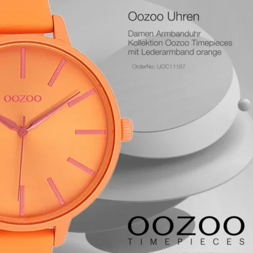 Oozoo Damen Armbanduhr Timepieces Analog Leder orange UOC11187