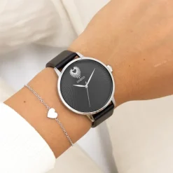 Oozoo Damen Armbanduhr Timepieces Analog Leder schwarz UOC11241