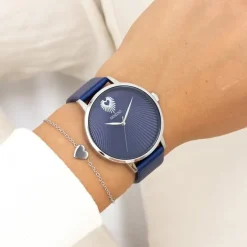 Oozoo Damen Armbanduhr Timepieces Analog Leder blau UOC11243