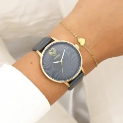 Oozoo Damen Armbanduhr Timepieces Analog Leder grau UOC11244