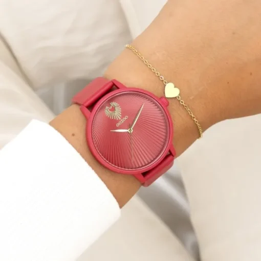 Oozoo Damen Armbanduhr Timepieces Analog Leder pink UOC11247