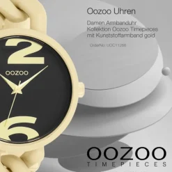 Oozoo Damen Armbanduhr Timepieces Analog Kunststoff gold UOC11266