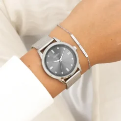 Oozoo Damen Armbanduhr Timepieces Analog Metall silber UOC11281