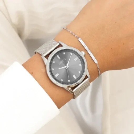Oozoo Damen Armbanduhr Timepieces Analog Metall silber UOC11281